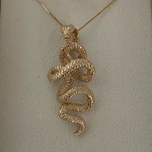 14K Solid Gold Kundalini 3D Serpent/Snake Pendant